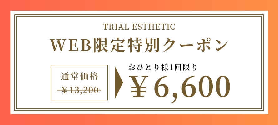 WEB限定特別クーポン おひとり様1回限り ￥6,600